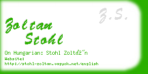 zoltan stohl business card